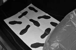 CAR FLOOR PROTECTOR as sheet in dispenser